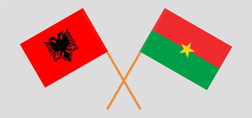 Crossed flags of Albania and Burkina Faso