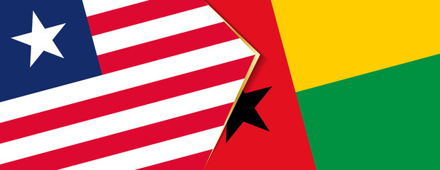 Liberia and Guinea-Bissau flags, two vector flags.