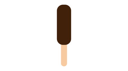 Chocolate ice cream on a stick in carton style isolated on white