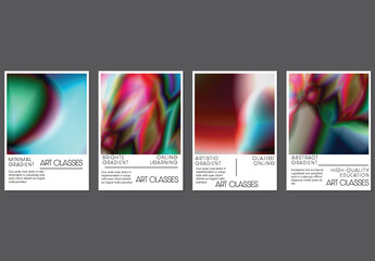 Flyer Layout with Bright Holographic Gradient Picture