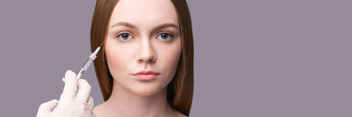 Closeup of rejuvenation eyes. Beauty female face. Plastic surgery. Healthcare concept. Medical...