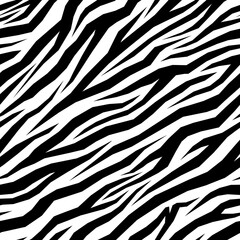 Geometric black and white zebra print. Vector seamless pattern