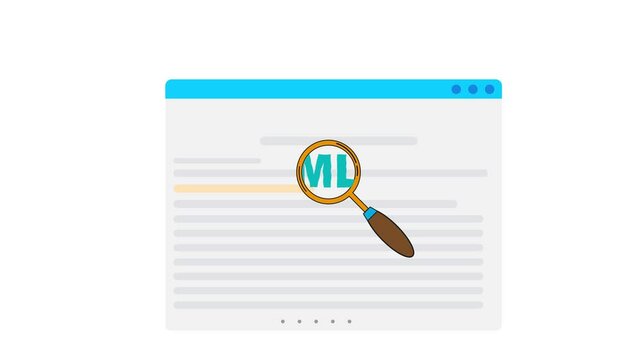 2D animation of HTML programming code. Cartoon animation of IT technology on white background for software developer and Computer script concept