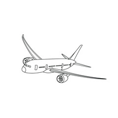 Airplane line sketch vector