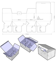 Glass Storage Box with Die Line Template. The .eps file is full scale and fully functional. Prepared for real cardboard production.