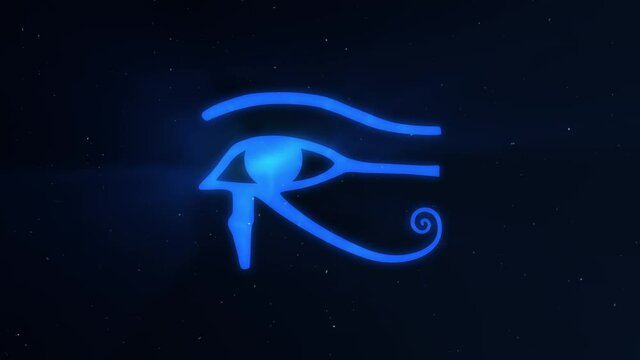 The Eye of Horus also known as wadjet or wedjat Light Burst Animation
