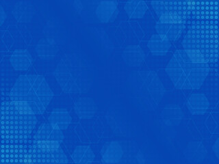 Abstract technological or medical pattern, background with dots and hexagons, blue backdrop with figures