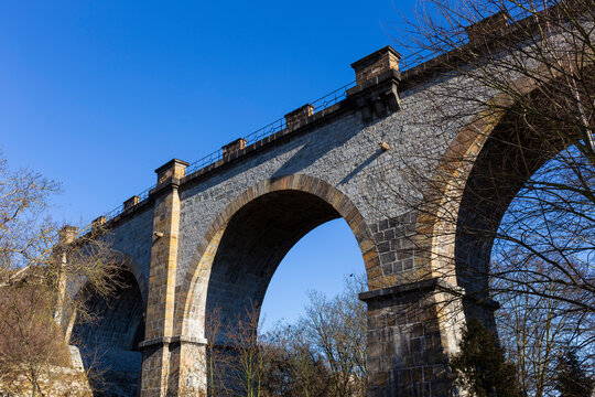 Viaduct in Prokop Valley in the sunny Day, Prague, Czech Republic