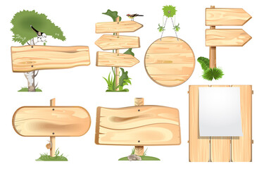 Fototapeta premium Set of wooden signs