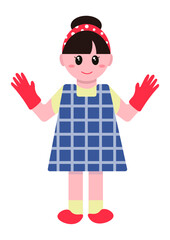 House wife cleaning house keeping