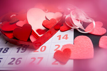 Red Hearts Background with Sweet Happy Valentines Day Greetings