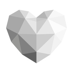 Abstract heart made of geometric shapes.