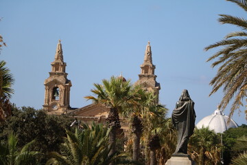 View to the top of Knisja ta 'San Publiju in Floriana Valletta, Malta