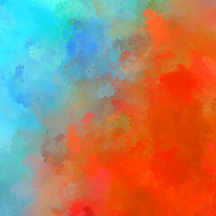 Wall art. Unique and creative illustration. Brush stroked painting. Abstract background of colorful brush strokes. Brushed vibrant wallpaper. Painted artistic creation.