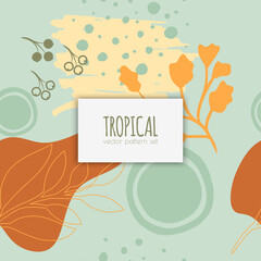Nature seamless pattern. Hand drawn abstract tropical summer background