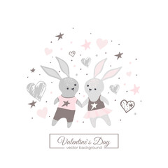 Happy Valentine's day card. Vector