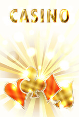 Casino Poker cards greeting background, vector illustration
