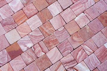 The texture of the paved