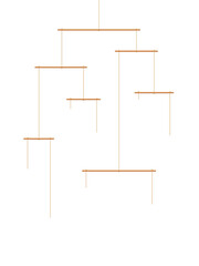 Mobile in balance and equilibrium without any objects - empty template for eight items to be attached. Isolated vector illustration on white background.
