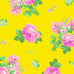 Floral seamless pattern. Hand drawn. For textile, wallpapers, print, wrapping paper. Vector stock illustration.