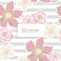 Vector seamless pattern with hand drawing flowers