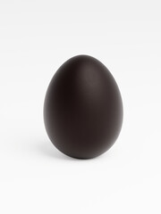Black egg on a white background. 3D Rendering