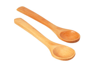 Vintage empty wooden spoon isolated on the white background