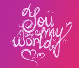 Love greeting card design with stylish red text for Happy Valentines Day celebration. lettering quote. Vintage text, lettering phrase.