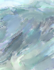 Modern art painting. Artistic watercolored backdrop material. Unique watercolor random pattern. Creative abstraction. Digital texture wallpaper. 2d illustration.