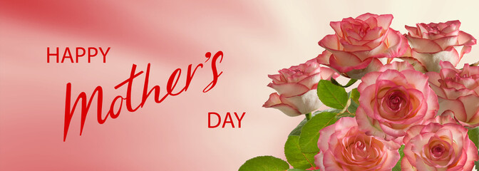 Fototapeta na wymiar Happy mother's day greeting card. Congratulatory flowers.