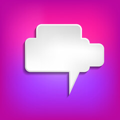 Vector comic speech bubble on color background. Isolated colorful banner, empty paper shape. Cartoon flat illustration for chat. Template frame. Hand draw style, dialog cloud.