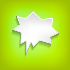 Vector comic speech bubble on color background. Isolated colorful banner, empty paper shape. Cartoon flat illustration for chat. Template frame. Hand draw style, dialog cloud.