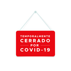 Closed sign with the text: 