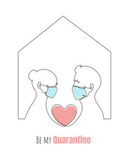 New normal Valentines Day one line continuous drawing