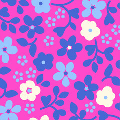 Floral seamless pattern. Hand drawn. For textile, wallpapers, print, wrapping paper. Vector stock illustration.