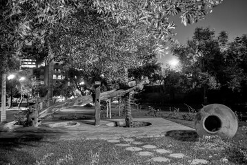 black and white olive moulin, woods in lima Peru