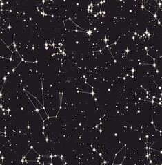 star constellation zodiac space stellar seamless vector pattern © peotll