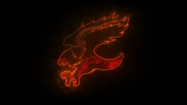 Orange Red Burning Eagle Animated Logo Loop Graphic Element