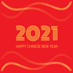 Fototapeta premium Happy Chinese New Year 2021 banner