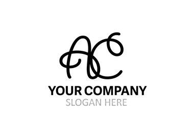 AC Hand Modern Letter Logo Design Vector