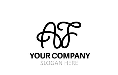 AF Hand Modern Letter Logo Design Vector