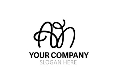 AN Hand Modern Letter Logo Design Vector