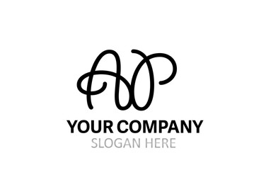 AP Hand Modern Letter Logo Design Vector