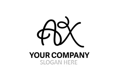 AX Hand Modern Letter Logo Design Vector