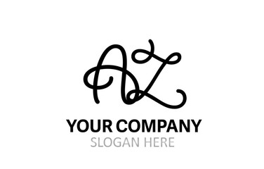 AZ Hand Modern Letter Logo Design Vector