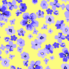 Floral seamless pattern. Hand drawn. For textile, wallpapers, print, wrapping paper. Vector stock illustration.