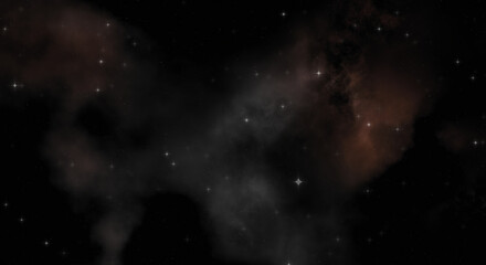Star field in galaxy space with colorful nebula. Sci fi background of deep space. Ethereal wallpaper.