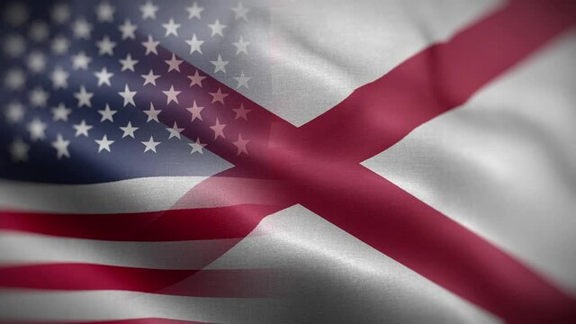 Alabama State USA Mixed Flag Front HD