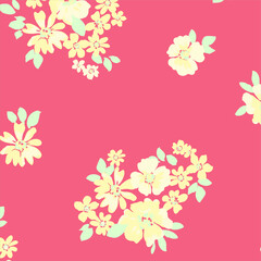Floral seamless pattern. Hand drawn. For textile, wallpapers, print, wrapping paper. Vector stock illustration.