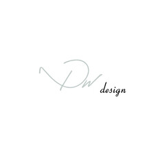 DW design initial logo isolated white